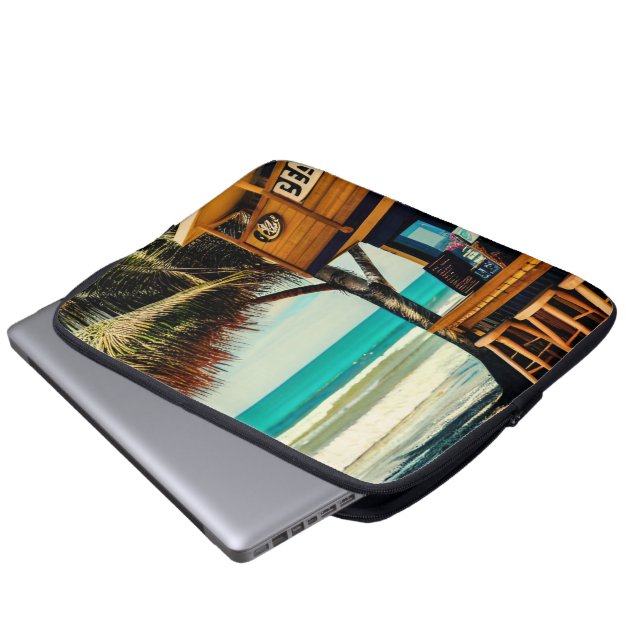 Funda Para Portátil Café Bar de la playa de Bali (Inferior anverso)