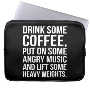 Funda Para Portátil Café, Música Enojada, Pesaje Pesado - Divertido en