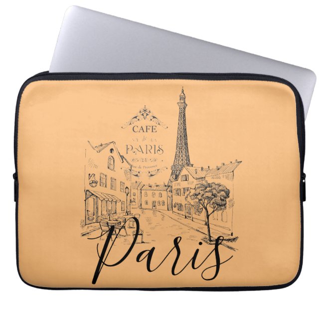 Funda para portátil Cafe Paris (Frente)