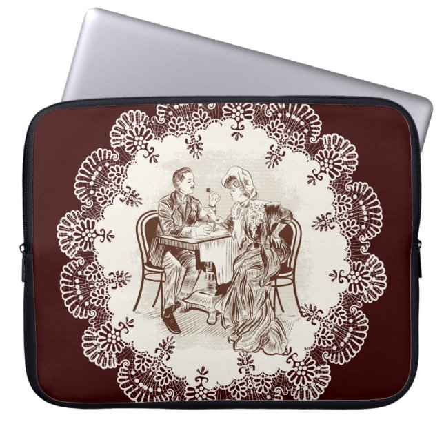 Funda Para Portátil café y amor (Frente)