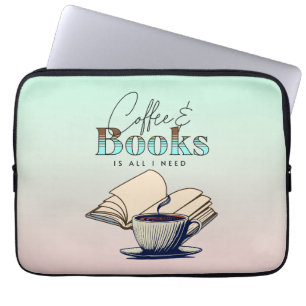 Funda Para Portátil Café y Libros es Todo lo que Necesito Tipografía C