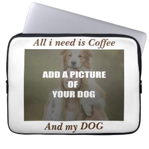 Funda Para Portátil Café y mi Cojín decorativo de perro