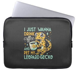 Funda Para Portátil Cafetería Compañía: Café Gecko leopardo