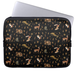 Funda Para Portátil Caída de animales forestales hojas otoñales