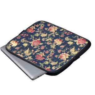 Funda Para Portátil Caja color de rosa floral de la electrónica del