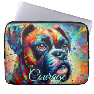 Funda Para Portátil Caja de perro Boxer personalizada de arte pop colo