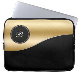 Funda Para Portátil Caja del ordenador portátil del monograma del oro