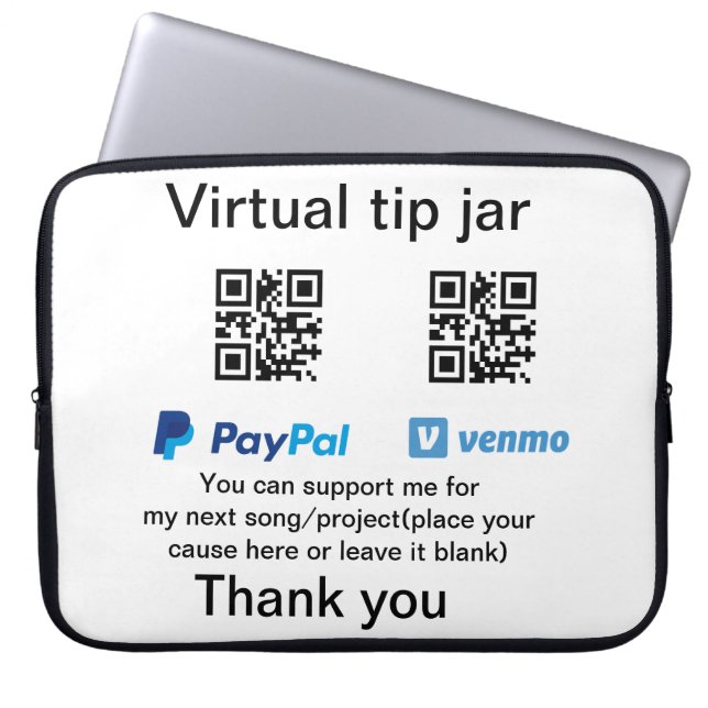Funda Para Portátil Caja virtual de ayuda a través de código q donació (Frente)