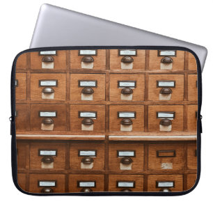 Funda Para Portátil Cajón de madera marrón