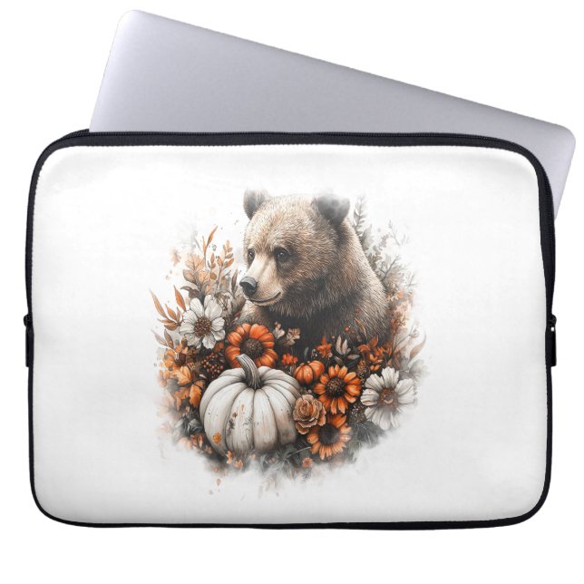 Funda Para Portátil Calabaza de campo de la camiseta del oso (Frente)