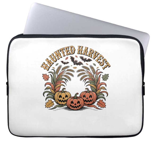 Funda Para Portátil Calabaza de Halloween de cosecha inquieta (Frente)