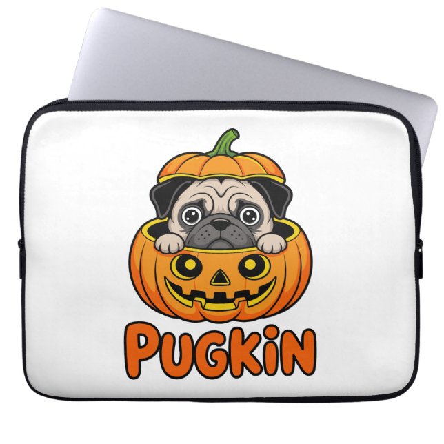 Funda Para Portátil Calabaza de Halloween, Perro de la Pumpkin (Frente)