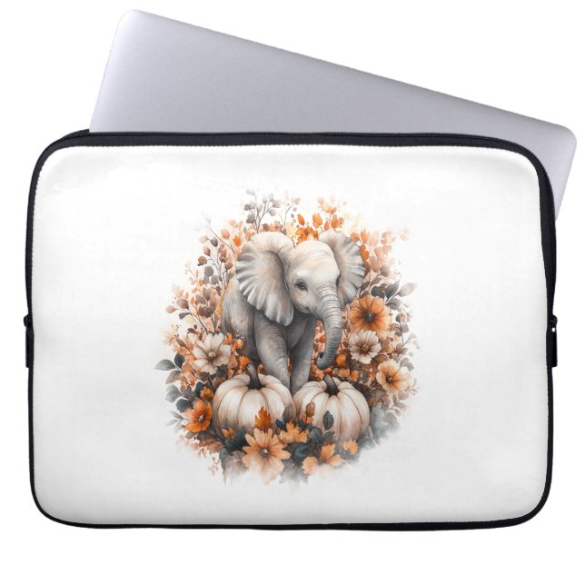 Funda Para Portátil Calabaza de la camisas de los elefantes (Frente)