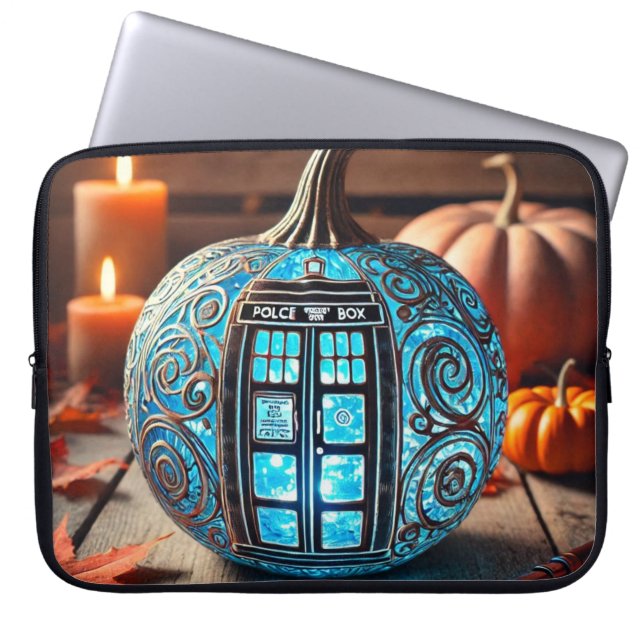 Funda Para Portátil Calabaza de vidrio de la caja azul de la policía (Frente)