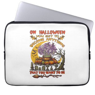 Funda Para Portátil Calabaza Fantasma Gato Caldero Cualquier Cosa Hall