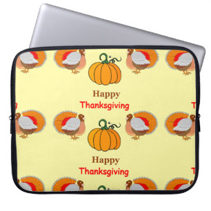 Funda Para Portátil Calabaza y pavo de Acción de Gracias