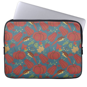 Funda Para Portátil Calabaza y zanahoria sin soldadura patrón rojo y a