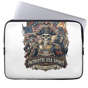 Funda Para Portátil Calavera Colonial Patriótica Comandante Oscuro Pat