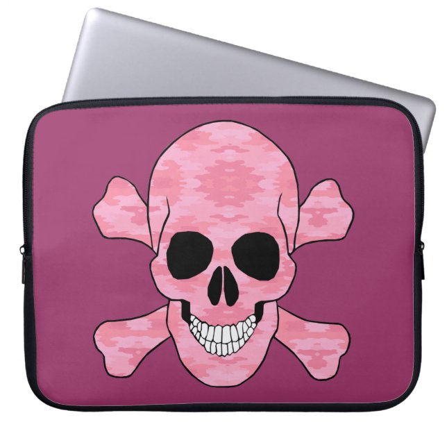 Funda Para Portátil Calavera De Camuflaje Rosa Y Manga De Portátiles C (Frente)