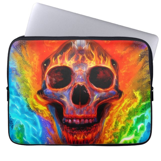 Funda Para Portátil Calavera de color (Frente)
