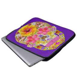Funda Para Portátil Calavera de flores 4 - Tropical