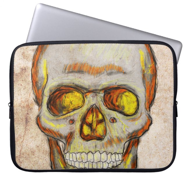Funda Para Portátil Calavera dibujada a mano (Frente)