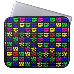 Funda Para Portátil Calavera divertida y colorida