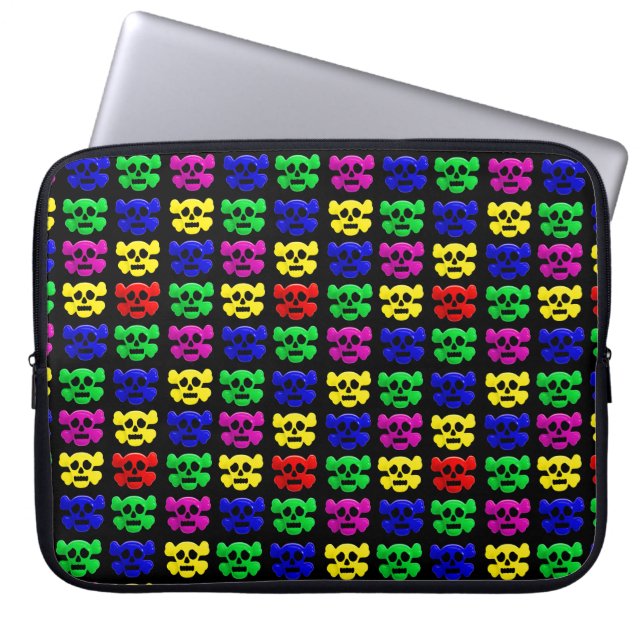Funda Para Portátil Calavera divertida y colorida (Frente)