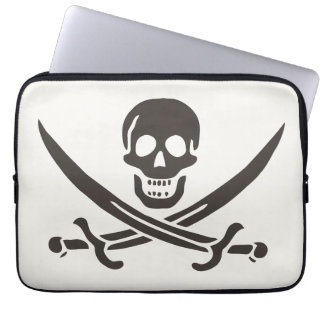 Funda Para Portátil Calavera obsidiana espada Bandera pirata de Calico