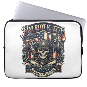Funda Para Portátil Calavera Patriota Fuera de la Ley Sheriff Patriota