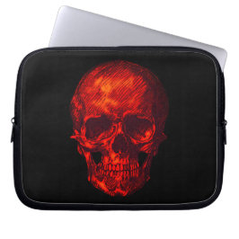 Funda Para Portátil Calavera roja gótica