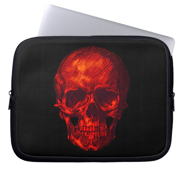 Funda Para Portátil Calavera roja gótica (Frente)