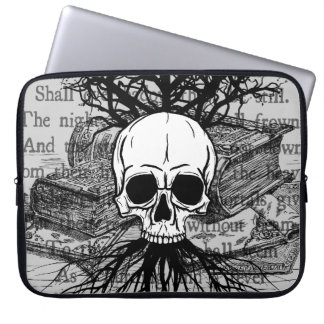 Funda Para Portátil Calavera y libros