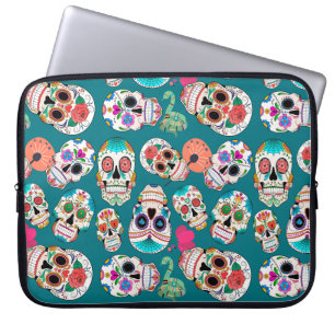 Funda Para Portátil Calaveras azucareras coloridas