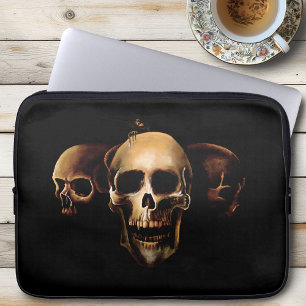 Funda Para Portátil Calaveras Góticas Oscuras Trío Negro Humano Criatu