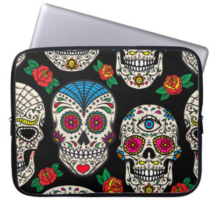 Funda Para Portátil Calaveras y Rosas mexicanos: Diseño de época