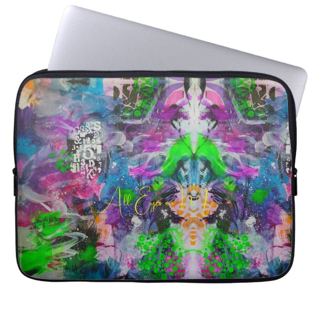 Funda Para Portátil Caleidoscopio Neon Psicodélico (Frente)