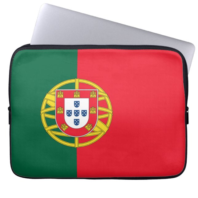 Funda Para Portátil Calidad de la bandera portuguesa (Frente)