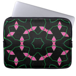 Funda Para Portátil Calidoscopio de Esmeralda y Rosa