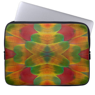 Funda Para Portátil calidoscopio de plumas de loro guacamayo