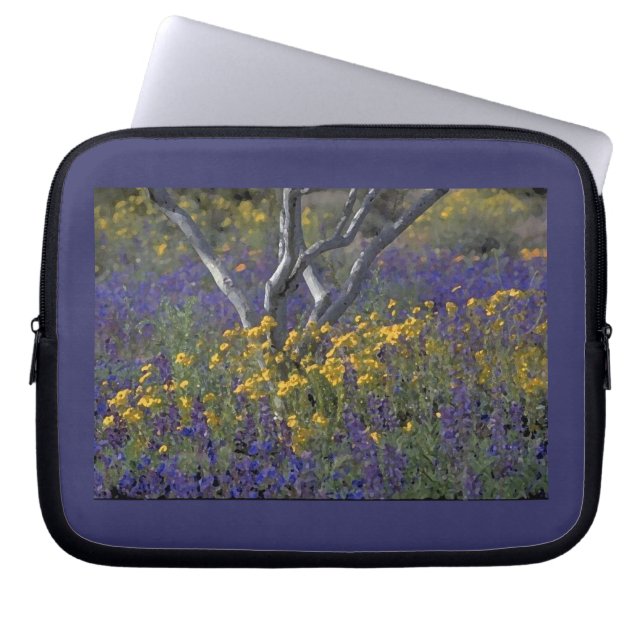 Funda Para Portátil California Lupine & Poppies Laptop Sleeve (Frente)