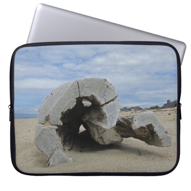 Funda Para Portátil California Pacific Coast Driftwood Photo Beach (Frente)