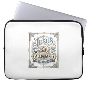 Funda Para Portátil Caligrafía de Jesús Letra Sagrada Caligrafía de Je