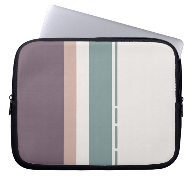 Funda Para Portátil Calm Neutral Stripes – Minimal Workspace Mat (Frente)