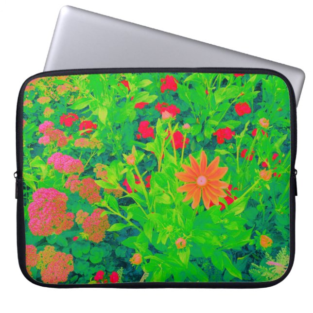 Funda Para Portátil Cama de flores psicodélica (Frente)