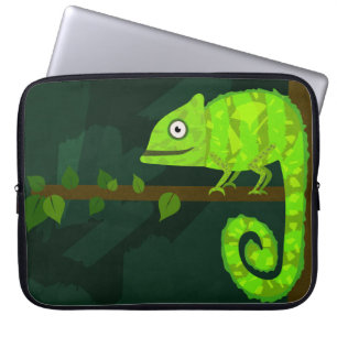 Funda Para Portátil Camaleón lindo verde