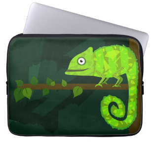 Funda Para Portátil Camaleón lindo verde