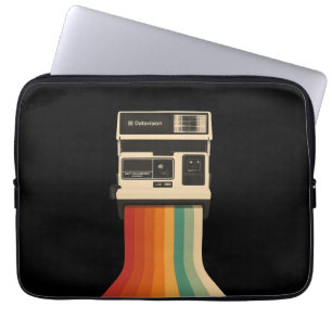 Funda Para Portátil Cámara Retro con Impresión de Arcoíris