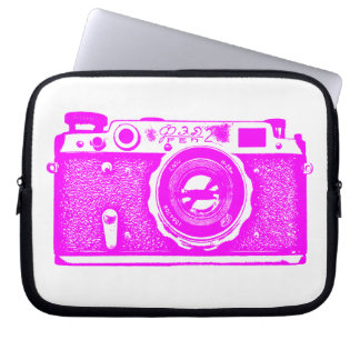 Funda Para Portátil Cámara rusa - Magenta en blanco