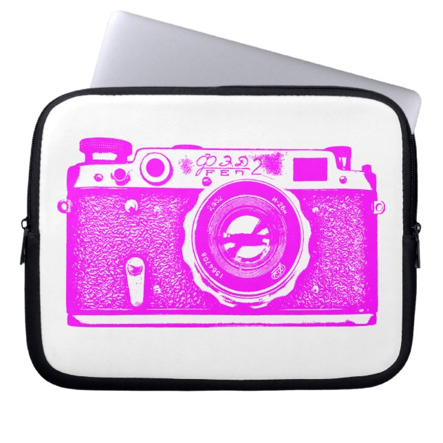 Funda Para Portátil Cámara rusa - Magenta en blanco (Frente)